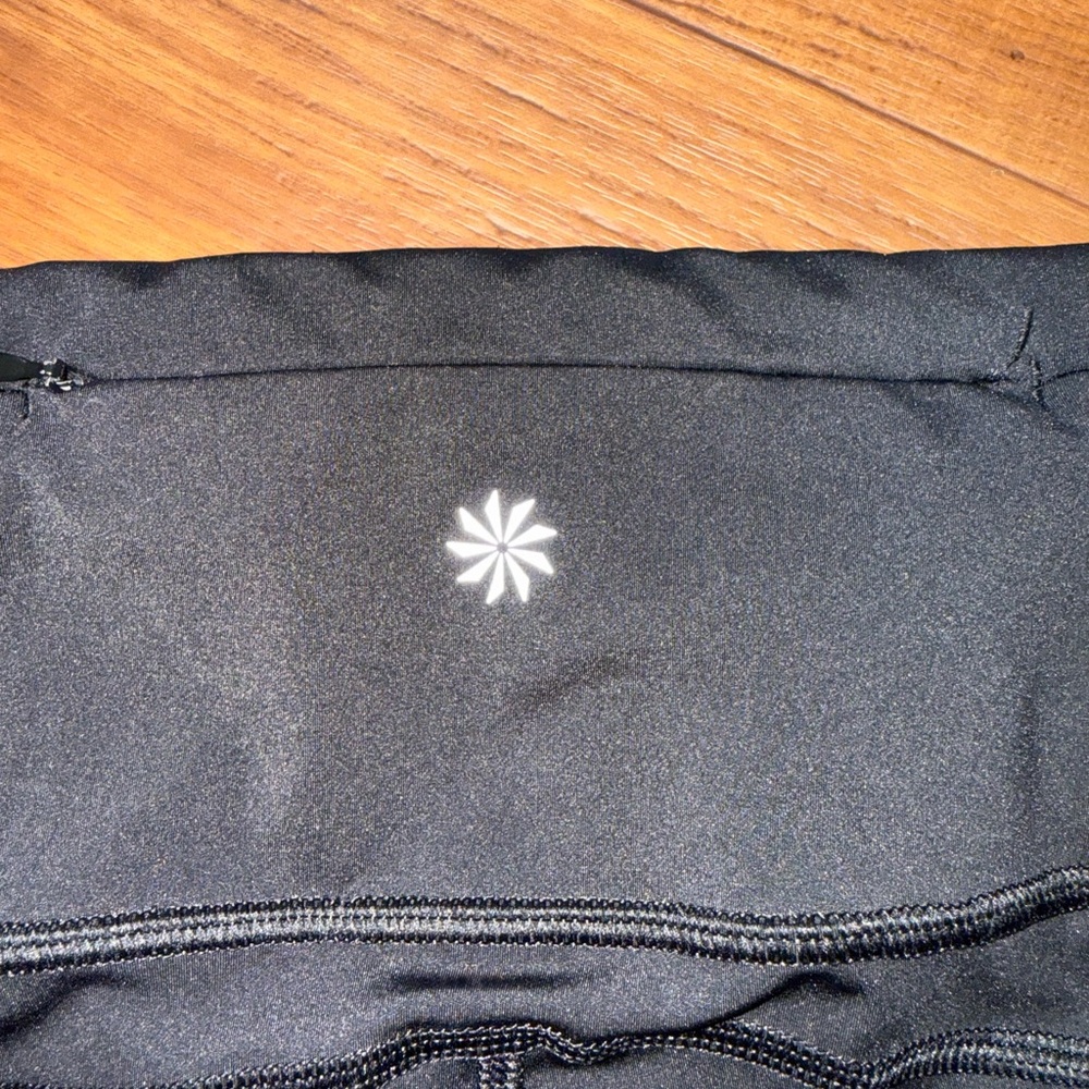 Pristine Athleta Challenge 7/8 Leggings Black High Rise Zip Pocket Size Large - Picture 9 of 10
